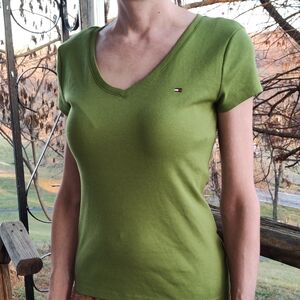 Tommy Hilfiger Women's Olive Short Sleeve Tee